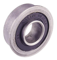 Value Collection - 3/8" Bore Diam, 29/32" OD, Double Seal Unground Retainer Type Radial Ball Bearing - With Flange, 1 Row, Round Bore, 450 Lb Dynamic Capacity - USA Tool & Supply