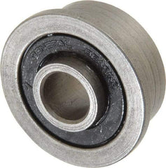 Value Collection - 1/4" Bore Diam, 11/16" OD, Double Seal Unground Retainer Type Radial Ball Bearing - With Flange, 1 Row, Round Bore, 300 Lb Dynamic Capacity - USA Tool & Supply