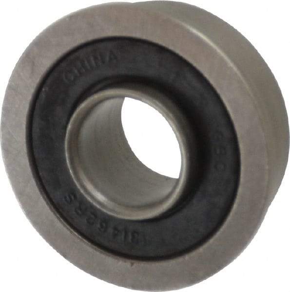 Value Collection - 3/8" Bore Diam, 7/8" OD, Double Seal Unground Retainer Type Radial Ball Bearing - With Flange, 1 Row, Round Bore, 450 Lb Dynamic Capacity - USA Tool & Supply