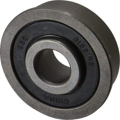 Value Collection - 3/8" Bore Diam, 1-1/8" OD, Double Seal Unground Retainer Type Radial Ball Bearing - With Flange, 1 Row, Round Bore, 691 Lb Dynamic Capacity - USA Tool & Supply