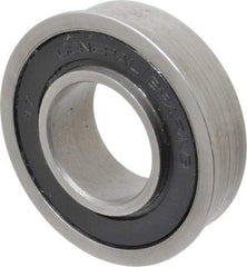 Value Collection - 1" Bore Diam, 2" OD, Double Seal Unground Retainer Type Radial Ball Bearing - With Flange, 1 Row, Round Bore, 1,749 Lb Dynamic Capacity - USA Tool & Supply
