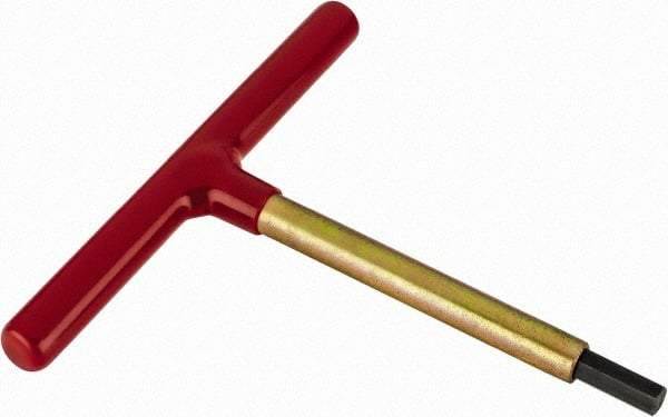 Made in USA - 3/8" Hex, T-Handle, Hex Key - 6" OAL, Chromalloy Steel, Inch System of Measurement - USA Tool & Supply