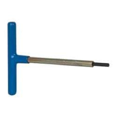 Made in USA - 5mm Hex, T-Handle, Hex Key - 6" OAL, Chromalloy Steel, Metric System of Measurement - USA Tool & Supply