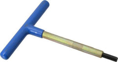 Made in USA - 8mm Hex, T-Handle, Hex Key - 6" OAL, Chromalloy Steel, Metric System of Measurement - USA Tool & Supply