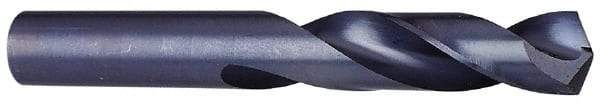 Interstate - 61/64" 118° Spiral Flute High Speed Steel Screw Machine Drill Bit - Oxide Finish, Right Hand Cut, 3-7/8" Flute Length, 5-7/8" OAL, Standard Point, Straight Shank - USA Tool & Supply