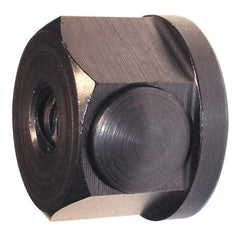 Morton Machine Works - 1/4-20, 1" Flange Diam, 5/8" High, 1" Across Flats, Button Thread Collar Nut - Grade Carbon Steel Steel, Black Oxide Finish, 1/8" Flange Height, TCMAI - USA Tool & Supply