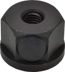 Morton Machine Works - 1/2-13, 1-5/8" Flange Diam, 1-1/8" High, 1-5/8" Across Flats, Button Thread Collar Nut - Grade Carbon Steel Steel, Black Oxide Finish, 1/4" Flange Height, TCMAI - USA Tool & Supply