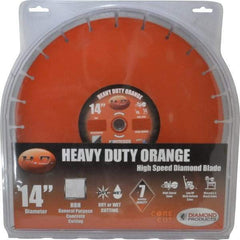 Core Cut - 14" Diam, 1" Arbor Hole Diam, Wet & Dry Cut Saw Blade - Diamond-Tipped, Standard Round Arbor - USA Tool & Supply