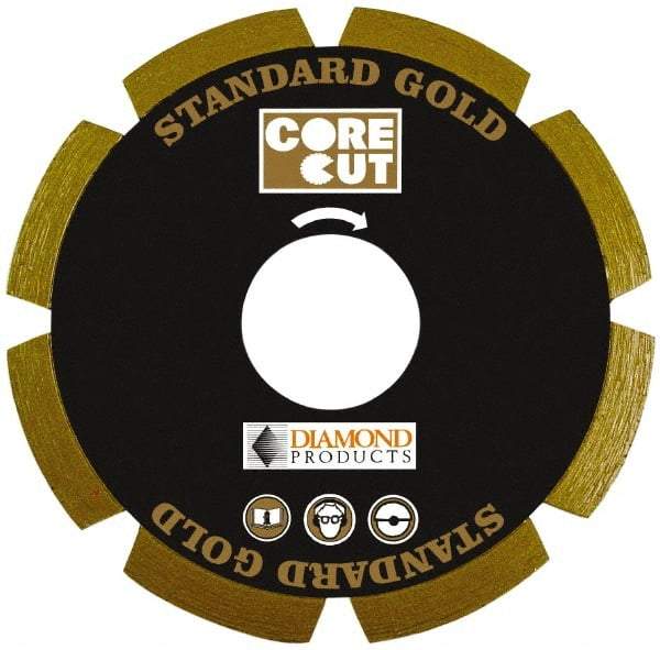 Core Cut - 5-1/2" Diam, 20mm Arbor Hole Diam, Wet & Dry Cut Saw Blade - Diamond-Tipped, Standard Round Arbor - USA Tool & Supply