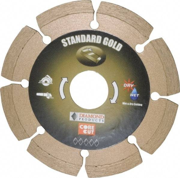 Core Cut - 4" Diam, 20mm Arbor Hole Diam, Wet & Dry Cut Saw Blade - Diamond-Tipped, Standard Round Arbor - USA Tool & Supply