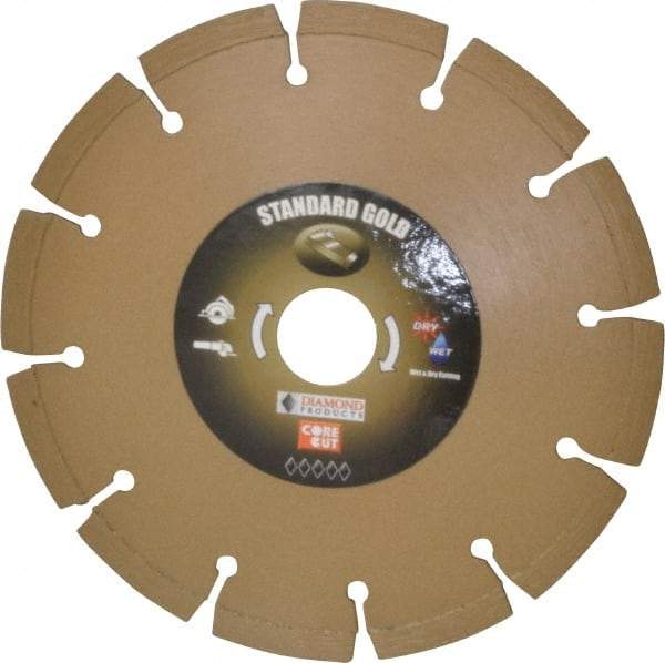 Core Cut - 6" Diam, 20mm Arbor Hole Diam, Wet & Dry Cut Saw Blade - Diamond-Tipped, Standard Round Arbor - USA Tool & Supply