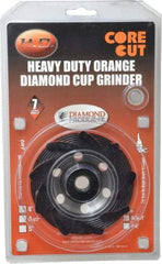 Core Cut - 4" Diam, 3/16" Overall Thickness, Spiral Cup Tool & Cutter Grinding Wheel - Diamond, 15,000 RPM - USA Tool & Supply