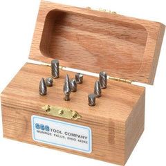SGS Pro - 9 Piece, 1/8" Shank Burr Set - Tungsten Carbide - USA Tool & Supply