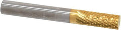 SGS Pro - 1/4" Cut Diam, 1/4" Shank Diam, Cylinder Head Double Cut Burr - Carbide, Flat End, 5/8" LOC, 2" OAL - USA Tool & Supply