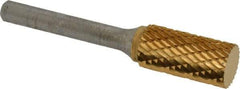 SGS Pro - 1/2" Cut Diam, 1/4" Shank Diam, Cylinder Head Double Cut Burr - Carbide, Flat End, 1" LOC, 2-3/4" OAL - USA Tool & Supply