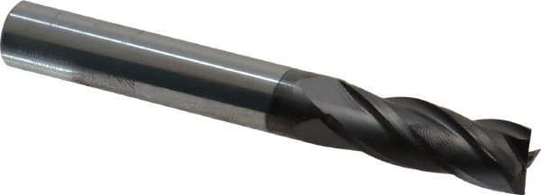 Niagara Cutter - 1/2", 1-3/8" LOC, 1/2" Shank Diam, 4" OAL, 4 Flute, Solid Carbide Square End Mill - Single End, Diamond Finish, Spiral Flute, 30° Helix, Right Hand Cut, Right Hand Flute, Series DIAL430 - USA Tool & Supply