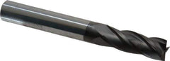 Niagara Cutter - 1/2", 1-3/8" LOC, 1/2" Shank Diam, 4" OAL, 4 Flute, Solid Carbide Square End Mill - Single End, Diamond Finish, Spiral Flute, 30° Helix, Right Hand Cut, Right Hand Flute, Series DIAL430 - USA Tool & Supply
