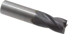 OSG - 7/8", 1-1/2" LOC, 7/8" Shank Diam, 4" OAL, 4 Flute, Solid Carbide Square End Mill - Single End, TiAlN Finish, Spiral Flute, 30° Helix, Centercutting, Right Hand Cut, Right Hand Flute, Series 404 - USA Tool & Supply