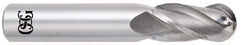 OSG - 7/16" Diam, 1" LOC, 4 Flute Solid Carbide Ball End Mill - TiAlN Finish, Single End, 2-3/4" OAL, 7/16" Shank Diam, Spiral Flute - USA Tool & Supply