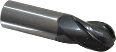 OSG - 1" Diam, 1-1/2" LOC, 4 Flute Solid Carbide Ball End Mill - TiAlN Finish, Single End, 4" OAL, 1" Shank Diam, Spiral Flute - USA Tool & Supply
