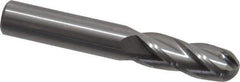 OSG - 3/8" Diam, 1" LOC, 4 Flute Solid Carbide Ball End Mill - Uncoated, Single End, 2-1/2" OAL, 3/8" Shank Diam, Spiral Flute - USA Tool & Supply