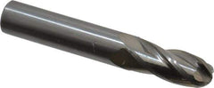 OSG - 27/64" Diam, 1" LOC, 4 Flute Solid Carbide Ball End Mill - Uncoated, Single End, 2-3/4" OAL, 7/16" Shank Diam, Spiral Flute - USA Tool & Supply