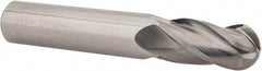 OSG - 31/64" Diam, 1" LOC, 4 Flute Solid Carbide Ball End Mill - Uncoated, Single End, 3" OAL, 1/2" Shank Diam, Spiral Flute - USA Tool & Supply