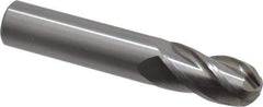 OSG - 5/8" Diam, 1-1/4" LOC, 4 Flute Solid Carbide Ball End Mill - Uncoated, Single End, 3-1/2" OAL, 5/8" Shank Diam, Spiral Flute - USA Tool & Supply