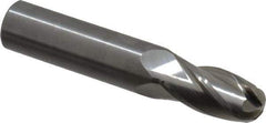 OSG - 11/16" Diam, 1-3/8" LOC, 4 Flute Solid Carbide Ball End Mill - Uncoated, Single End, 4" OAL, 3/4" Shank Diam, Spiral Flute - USA Tool & Supply