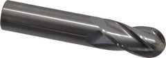 OSG - 3/4" Diam, 1-1/2" LOC, 4 Flute Solid Carbide Ball End Mill - Uncoated, Single End, 4" OAL, 3/4" Shank Diam, Spiral Flute - USA Tool & Supply