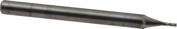 OSG - 1/32", 5/64" LOC, 1/8" Shank Diam, 1-1/2" OAL, 4 Flute, Solid Carbide Square End Mill - Single End, Uncoated, Spiral Flute, 30° Helix, Centercutting, Right Hand Cut, Right Hand Flute, Series 414 - USA Tool & Supply