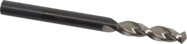 Walter-Titex - #7 130° Parabolic Flute Vanadium High Speed Steel Screw Machine Drill Bit - Bright Finish, Right Hand Cut, 1-1/32" Flute Length, 2-7/16" OAL, Split Point, Straight Shank - USA Tool & Supply