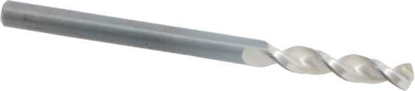 Walter-Titex - #28 130° Parabolic Flute Vanadium High Speed Steel Screw Machine Drill Bit - Bright Finish, Right Hand Cut, 25/32" Flute Length, 2-1/16" OAL, Split Point, Straight Shank - USA Tool & Supply