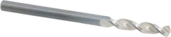 Walter-Titex - #28 130° Parabolic Flute Vanadium High Speed Steel Screw Machine Drill Bit - Bright Finish, Right Hand Cut, 25/32" Flute Length, 2-1/16" OAL, Split Point, Straight Shank - USA Tool & Supply