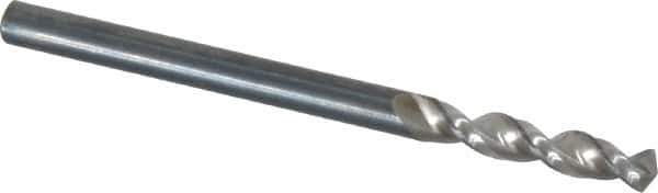 Walter-Titex - 0.1378" 130° Parabolic Flute Vanadium High Speed Steel Screw Machine Drill Bit - Bright Finish, Right Hand Cut, 25/32" Flute Length, 2-1/16" OAL, Split Point, Straight Shank - USA Tool & Supply