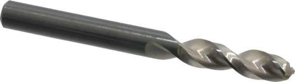 Walter-Titex - 0.2835" 130° Parabolic Flute Vanadium High Speed Steel Screw Machine Drill Bit - Bright Finish, Right Hand Cut, 34mm Flute Length, 2-29/32" OAL, Split Point, Straight Shank - USA Tool & Supply