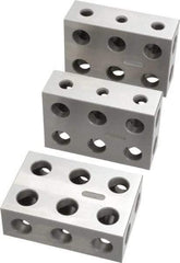 SPI - 0.0001 Squareness Per Inch, Hardened Steel, 1-2-3 Block Setup Block - 0.0002 Inch Overall Tolerance, 5/16 - 18 Inch Tapped Hole Size, 55-60 Rc Hardness, Sold As Matched Set of 3 - USA Tool & Supply