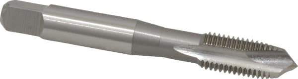 OSG - M10x1.25 Metric Fine, 3 Flute, Bright Finish, High Speed Steel Spiral Point Tap - Plug Chamfer, Right Hand Thread, 2-15/16" OAL, 1-1/4" Thread Length, 0.381" Shank Diam, Series 142 - Exact Industrial Supply
