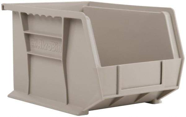 Akro-Mils - 50 Lb. Load Capacity, 10-3/4" Deep, Gray Polymer Hopper Stacking Bin - 7" High x 8-1/4" Wide x 10-3/4" Long - USA Tool & Supply