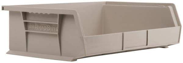 Akro-Mils - 60 Lb. Load Capacity, 10-7/8" Deep, Gray Polymer Hopper Stacking Bin - 5" High x 16-1/2" Wide x 10-7/8" Long - USA Tool & Supply