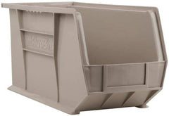 Akro-Mils - 60 Lb. Load Capacity, 18" Deep, Gray Polymer Hopper Stacking Bin - 9" High x 8-1/4" Wide x 18" Long - USA Tool & Supply