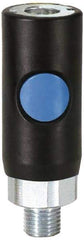 Prevost - 1/2 Male NPT Industrial Pneumatic Hose Safety Coupler - Composite, 3/8" Body Diam - USA Tool & Supply