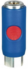 Prevost - 1/4 Female NPT Tru-Flate Automotive Pneumatic Hose Coupler - Composite, 3/8" Body Diam - USA Tool & Supply