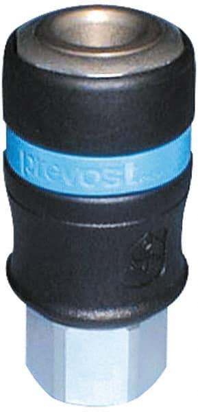 Prevost - 3/4 Female NPT Industrial Pneumatic Hose Safety Coupler - Fiber Glass, 1/2" Body Diam - USA Tool & Supply