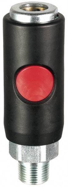 Prevost - 3/8 Male NPT Tru-Flate Automotive Pneumatic Hose Safety Coupler - Composite, 3/8" Body Diam - USA Tool & Supply