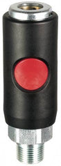 Prevost - 1/2 Male NPT Tru-Flate Automotive Pneumatic Hose Safety Coupler - Composite, 3/8" Body Diam - USA Tool & Supply