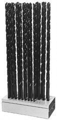 Interstate - 1/8 to 1/2", 118° Point, Oxide Finish, High Speed Steel Aircraft Extension Length Drill Bit Set - USA Tool & Supply