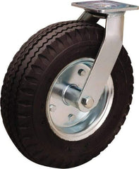 Hamilton - 12" Diam, Rubber Swivel Caster - 500 Lb Capacity, Top Plate Mount, 4" x 4-1/2" Plate, Precision Ball Bearing - USA Tool & Supply