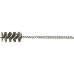 Brush Research Mfg. - 2" Diam Helical Stainless Steel Tube Brush - Single Spiral, 0.012" Filament Diam, 3" Brush Length, 8" OAL, 0.292" Diam Galvanized Steel Shank - USA Tool & Supply