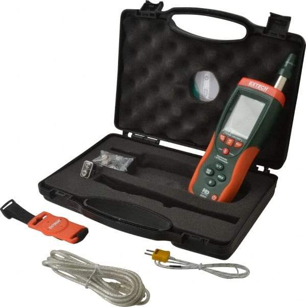 Extech - 14 to 140°F, 0 to 100% Humidity Range, Psychrometer - 2% Relative Humidity Accuracy, 0.1° Resolution - USA Tool & Supply